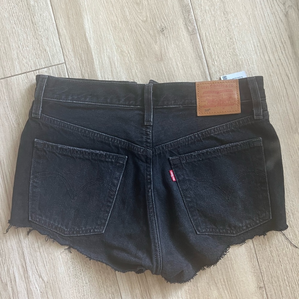 Levi 501 Black Distressed Shorts Size 26